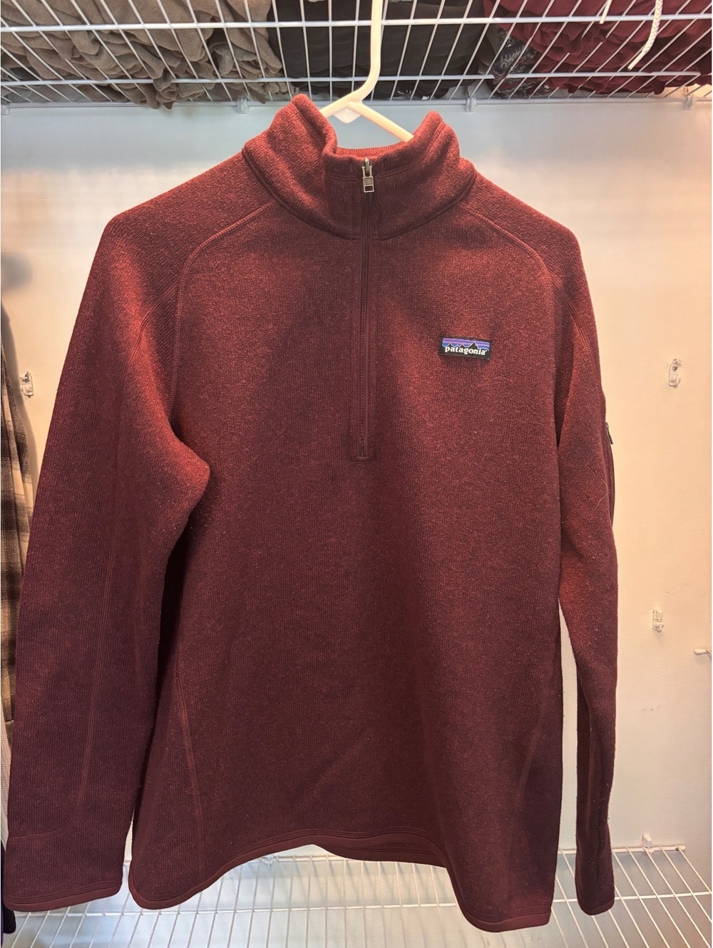 Patagonia Half-Zip Pullover Fleece Sweater in Burgundy